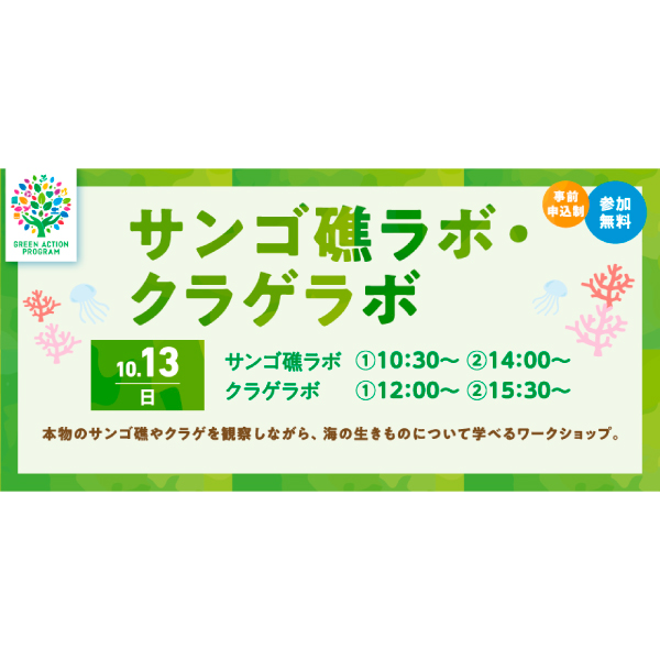 【開催終了】10/13（日）サンゴ礁ラボ・クラゲラボ